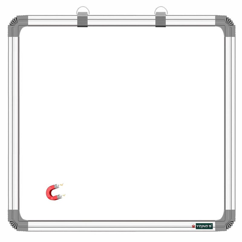 Image of Ceramic Steel (Magnetic) White Board for Kids, Home & Kitchen with Heavy-Duty Aluminium Frame, Scratch-Proof & Corrosion-Proof Surface Whiteboard, Size - 4x4 Feet