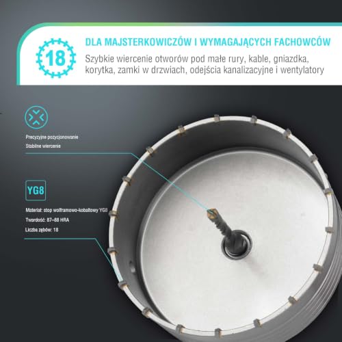 Image of BINOTA 160 mm (6-5 /16 inch) Concrete Hole Saw with SDS-MAX Shank