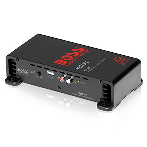 BOSS Audio Systems R1002 Riot Series Car Stereo Amplifier - 200 High Output, 2 Channel, Class A/B, 2/4 Ohm Stable, Low/High Level Inputs, Full Range, Use With Subwoofer #1