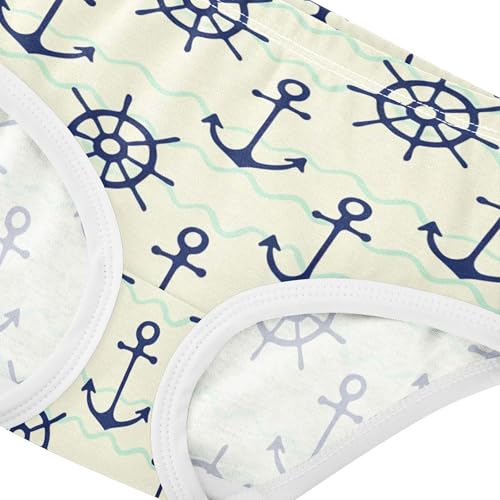 Blue Anchors Ship Nautical Toddlers Underwear Floral 2t Cotton Panties for Girl Designer Kids Undies Briefs4