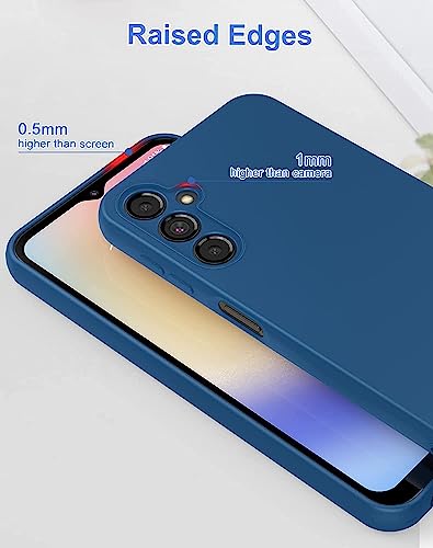 Image of DIZORO Microfiber Candy Case Compatible for Samsung A14 5G Smooth Touch Cushion Liquid Soft Silicone Gel Rubber Phone Cases Non-Slip Full Body Protective Shockproof Back Cover (Blue)