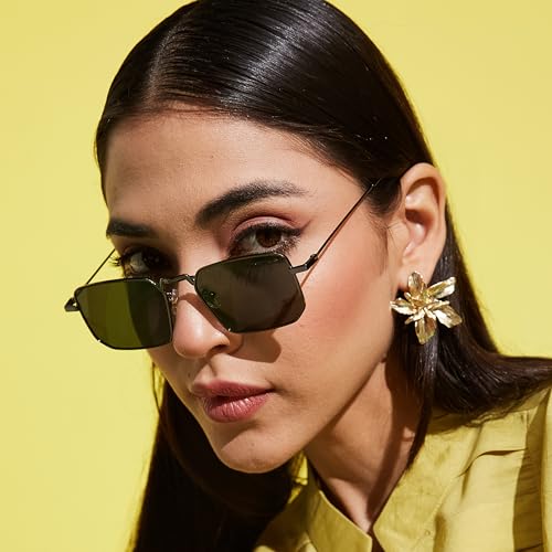 Image of HASHTAG EYEWEAR Sunglasses for Men & Women | Trendy Metal Frame Full Rim Glasses | UV400 Protection, Scratch-Resistant, Lightweight & Durable, Stylish Fashion Eyewear for Outdoor
