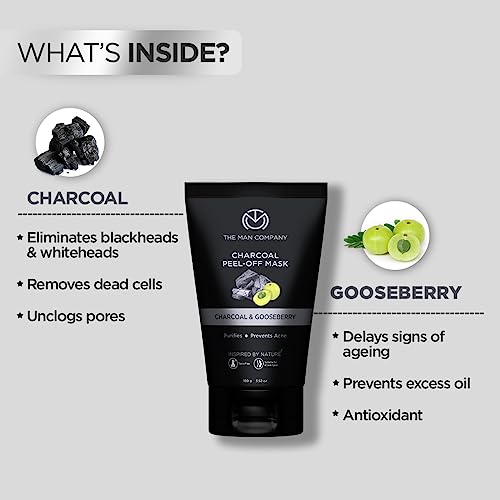 The Man Company Charcoal Face Care Kit with Peel Off Mask, Face Wash & Face Scrub | Nourishes Skin, Tan Removal, Glowing Skin - Gift Set of 3 - Image 5