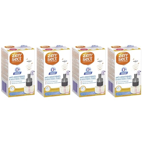 ZEN'SECT Lot de 4 recharges liquides 0% Insecticide 45 Nuits