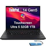 Lenovo ThinkPad L14 Gen 5 Business AI PC Laptop (14" FHD+ Touchscreen, Intel 12-Core Ultra 5 135U (> i7-1355U), 32GB DDR5, 1TB SSD), Backlit, Fingerprint, IR Webcam, Thunderbolt 4, IST HUB, Win 11 Pro