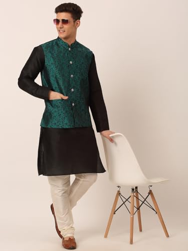 Maple Clothing Men's Nehru Jacket Brocade Indian Traditional Waistcoat Wedding Guest Outfit Vest4