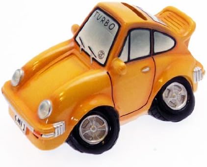 Collectable Novelty Yellow Turbo Sports Car Money Box
