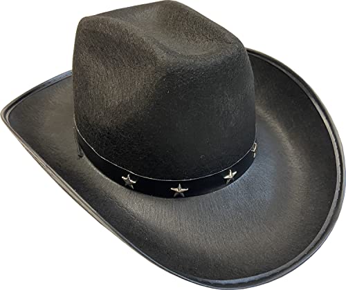 Adult's Star Encrusted Black Cowboy Hat Costume Accessory