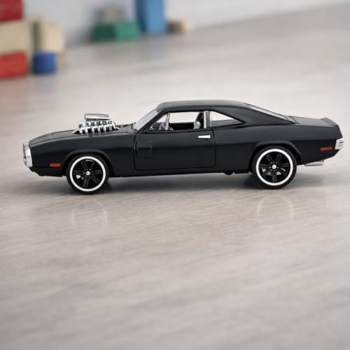 Image of Diecast Charger 1:64 Model Metal Car | Alloy Body Collectible Mini Car with Smooth Wheels | Realistic Display Model & Racing Toy for Kids, Adults & Collectors (Black)