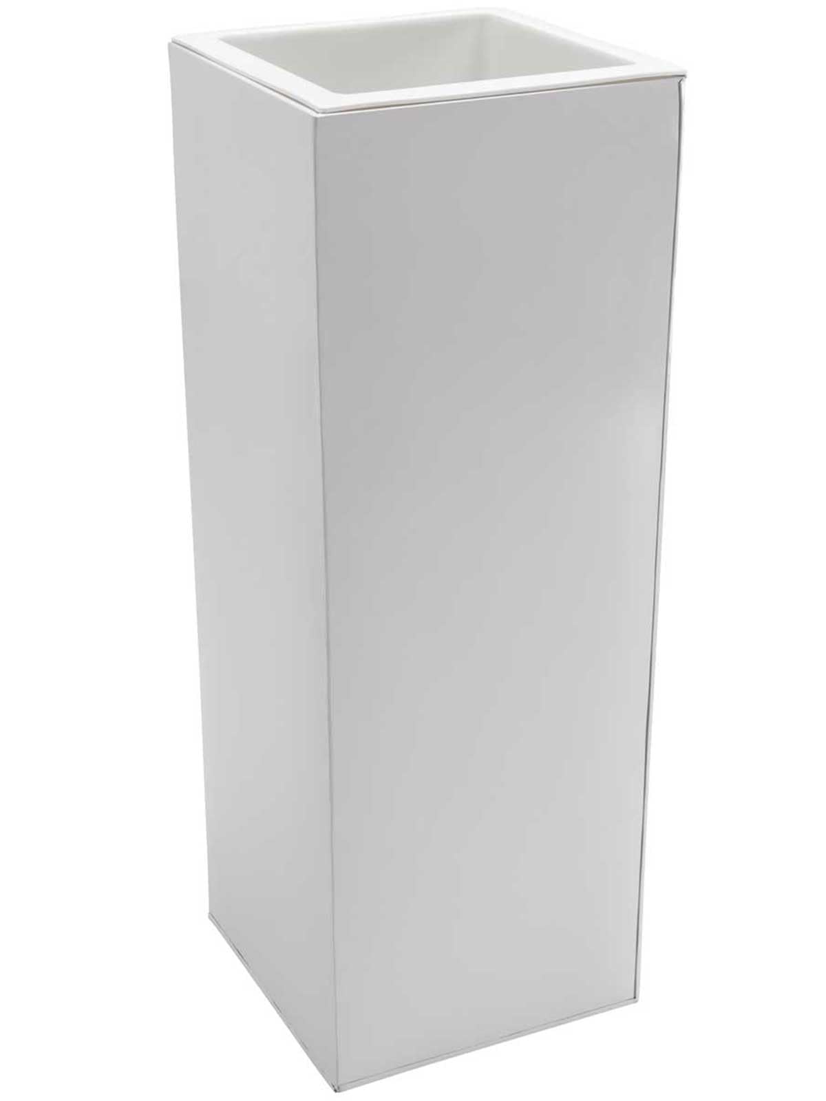 AE Trade Pot de fleurs carré haut en zinc avec système d'irrigation Blanc 80 cm
