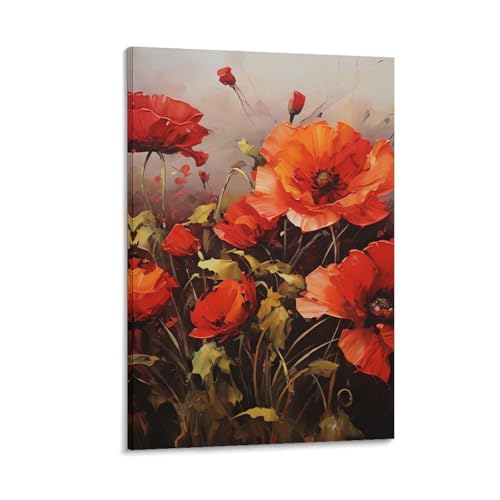 Affiche de fleur rouge QMNLKH pour corriger le manque de luminosité