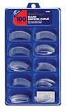 Gold Finger 100 Pcs Acrylic Clear Fake Nails Tip Empress Curve Arch Full Cover Clear Press on Nails DIY Nail Art Nail Extension Artificial French Nail