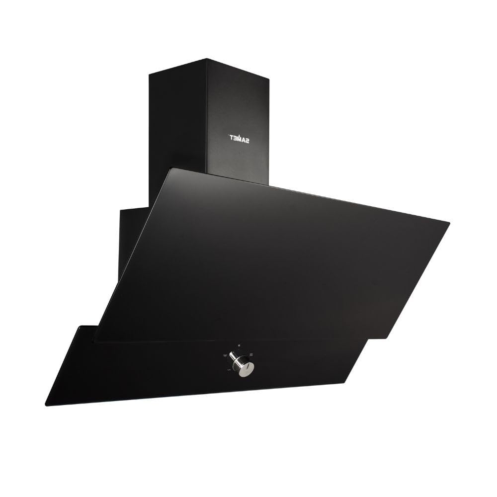 Campana extractora mural de 90 cm con cristal y cuerpo negro - TURBINE 90 Samet