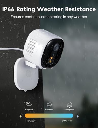 Winees Security Cameras Outdoor, Wired 2K Wi-Fi Cameras For Home Security, 2.4G Indoor Camera, Human/Pet Ai Detection, Color Night Vision thumb #5