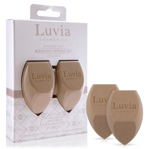 Makeup Sponge Set in Diamond Shape - Luvia Cosmetics - Makeup Blender Elegance Coffee, 1 count (Pack of 2)