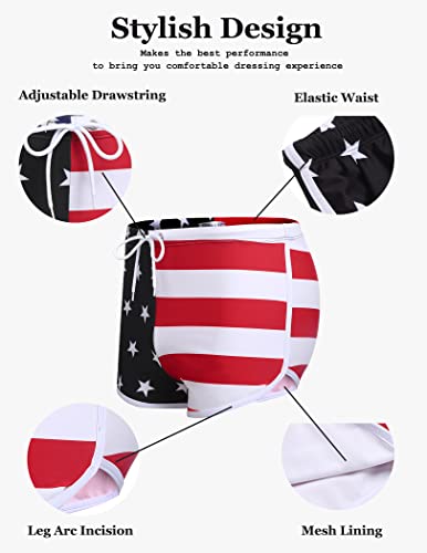 Ekouaer Men Beach Swimming Trunks Swimwear Swimsuits Bottoms Usa American Flag Beachwear #TOP4