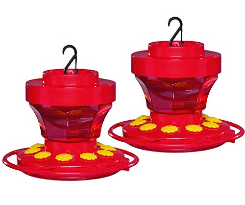First Nature 16 oz. Hummingbird Flower Feeder (2 Pack), Red (993091-54A)
