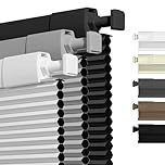 No Drill Honeycomb Pleated Blinds for Indoor Window Blackout Cordless Cellular Shades No Tools Privacy Blinds for Home Easy Fit Custom Shades for Bedroom Office(White, 55cm W x 150cm H)
