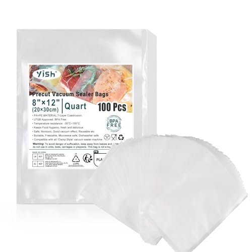 YISH Vacuum Sealer Bags Rolls, 6 * 26 FT Food Saver Vacuum Sealer Bags, Sac Sous Vide Alimentaire,Commercial Grade BPA Free Vac Seal Bag (1) by YISH - Image 2