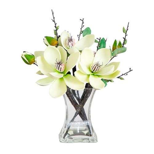 Nearly Natural 4534-WH Magnolia Arrangement with...