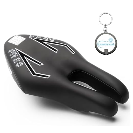 ISM PR 2.0 Saddle, Road Triathlon Mountain Bike Seat Foam and Gel Padding Bundle with a Lumintrail Keychain Light