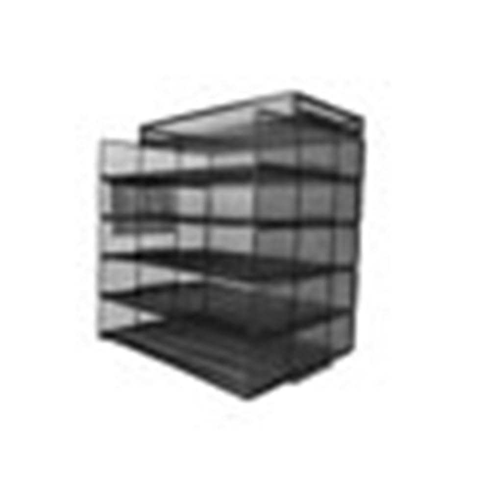 J9V4G6S3B5 Desktop File Rack 5 Tier Mesh File Sorter Letter Storage Desk with Top Box Pen Container
