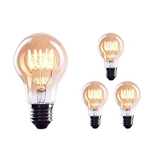 CROWN LED 3x Edison Gloeilamp – E27 lamp – Dimbare lamp – 4 W, Warm Wit 230 V, EL03 – Vintage Lamp in Retro/Antieke Look…
