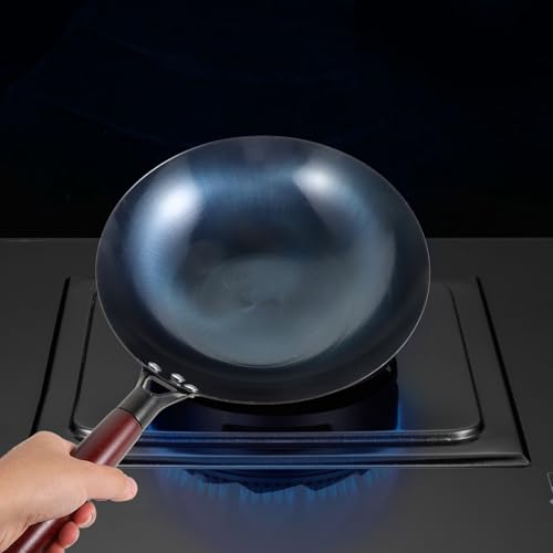 Wok Operitacx hierro 30 cm con mango de madera miniatura 7
