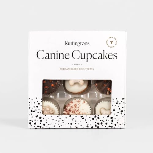 Ruffingtons Canine Cupcakes 9 pack - carob and yoghurt cupcakes for dogs celebrate your dogs birthday in style cupcakes for dogs.