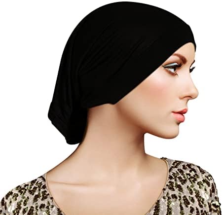 Women Headscarf,women Headwear Cotton Headscarf, Cotton Cap for Chemo, Hair Loss, Sleep CapTube Cap, Elastic Sweat-absorbent Hijab, Retractable Hat