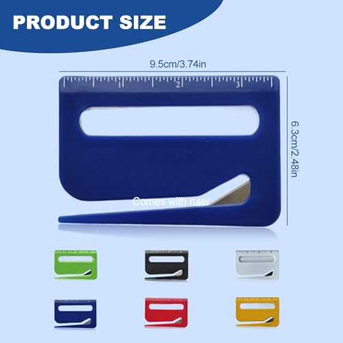 Envelope Opener, Letter Opener Envelope Slitter, Mail Opener Tool Package Opener Cutter, Wrapping Paper Cutter with Concealed Blade, Magnifying Glass & Scale, Office Package Opener Tool (Set A, 3PCS)