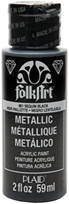 Folk Art Acrylic Paint, Black (Sequin Black), 2 oz
