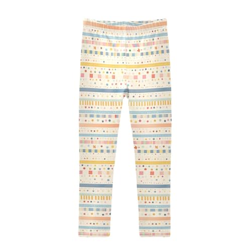 Stripes Tiny Dots Minimalist Kids Baby Girls Legging Casual Full Length Athleisure Pants Sports