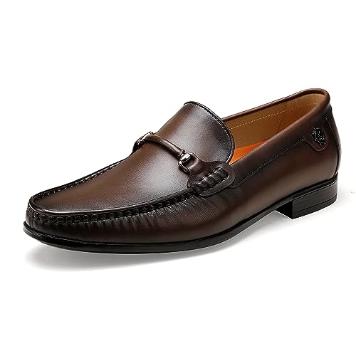 Image of Classic Dress Shoes for Mens, Leather Comfort Penny Loafers Driving Causal Slip-on Loafers for Mens