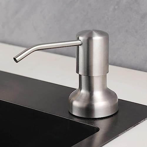 Malachi Soap Dispenser Or Lotion Dispenser For Kitchen Sink,Spot Resist Stainless,Built In Design For Counter Top With 17 Ounce Large Pet Soap Bottle (Brushed Nickel-1) #TOP3