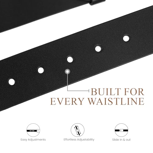 Image of Genuine Leather Belt for Men Formal & Casual Wear - Belts for Men Leather Original, Durable Buckle - Belt for Man - Gift for Husband, Father, Friend