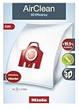 Miele AirClean 3D Efficiency Dust Bag, Type FJM, 4 Bags & 2 Filters, White