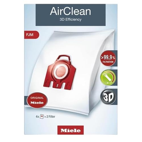 Miele FJM Vacuum Cleaner Bags, 4-Pack for Select Canister Vacuums