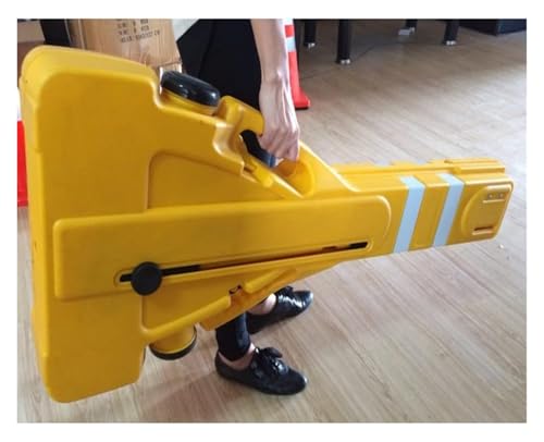 Barrière de circulation rétractable jaune en plastique lestable