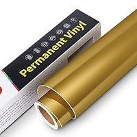 Selbstklebende Vinylfolie Plotter - 30,5 cm x 305 cm Wasserfeste Selbstklebende Plotterfolie Vinyl, Permanente Vinyl Rollen für Cricut, Silhouette Cameo, Aufklebern (Matt Gold)