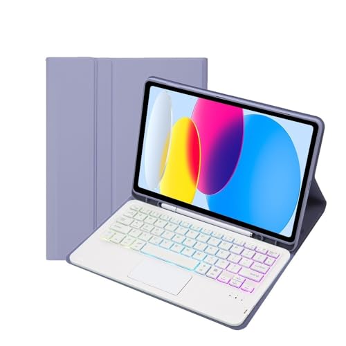 Clavier rétroéclairé amovible pour iPad 11 Gen 2025, étui violet lavande idéal au café
