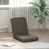 Runheo Poltrona poggiapiedi regolabile in ecopelle grigia con schienale multi-posizioni, imbottita, ergonomica, pieghevole e portatile, per soggiorno, camera da letto, meditazione, lettura, gioco e