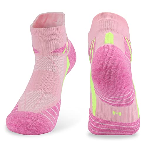 Womens Ladies Running Trainer Ankle Socks Anti Blister Walking Hiking Sports Socks Cushioned Work Support Cotton Socks for Womens 4-7 Multipack Breathable Cycling Athletic Socks 5 Pairs