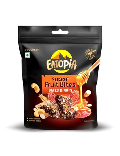 Image of Eatopia Dates & Nuts Fruit Minis|100% Natural Energy Bar, No Preservatives|Sugar Free Healthy Breakfast Snacks|Dry Fruits Protein Bars|Oats & Honey, Nuts & Seeds|Pack Of 1 (3 Minis, 480 Gram)