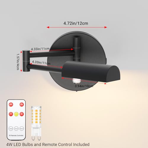 Image of Tipace Black Vintage Wireless Battery Operated Wall Sconces,Rechargeable Cordless Battery Powered LED Wall Lights,Indoor 180Rotate with Remote Control for Bedroom Farmhouse Gallery(Bulb Included)