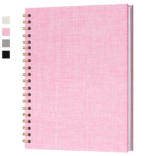 Hiwhy Álbum de Fotos Scrapbook de Lino, 28x20,5 cm Scrapbooking Álbum de Recuerdos con 40 Páginas DIY Libro de Memoria para Viajes en Familia Boda Navidad Bebé Niño Viaje Graduación Cumpleaño, Rosa