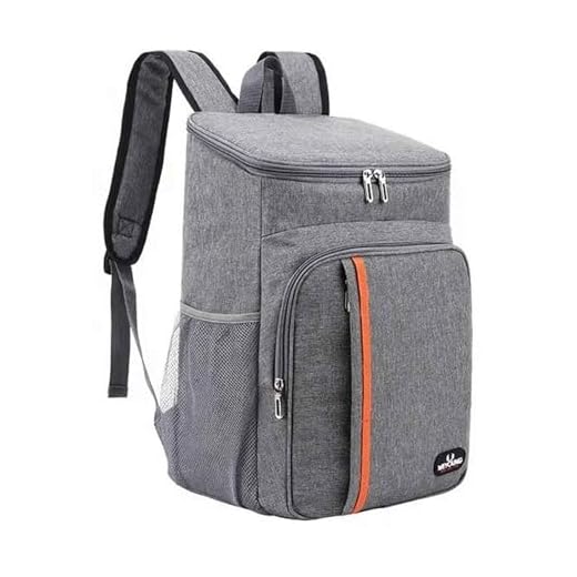 Mochila Térmica Espaçosa Ideal Para Trilha, Camping, Piquenique, Praia, Passeios, Festas, Eventos Esportivos e Atividades Ao Ar Livre Impermeável Com Zíper Duplo E Compartimentos (CINZA)
