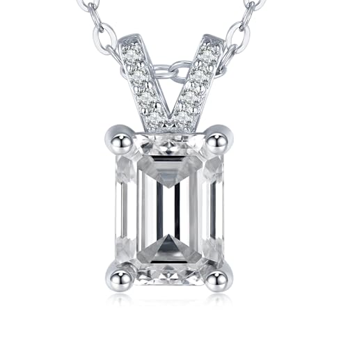 Pendentif diamant créé en laboratoire 1CT collier argent sterling pour femme