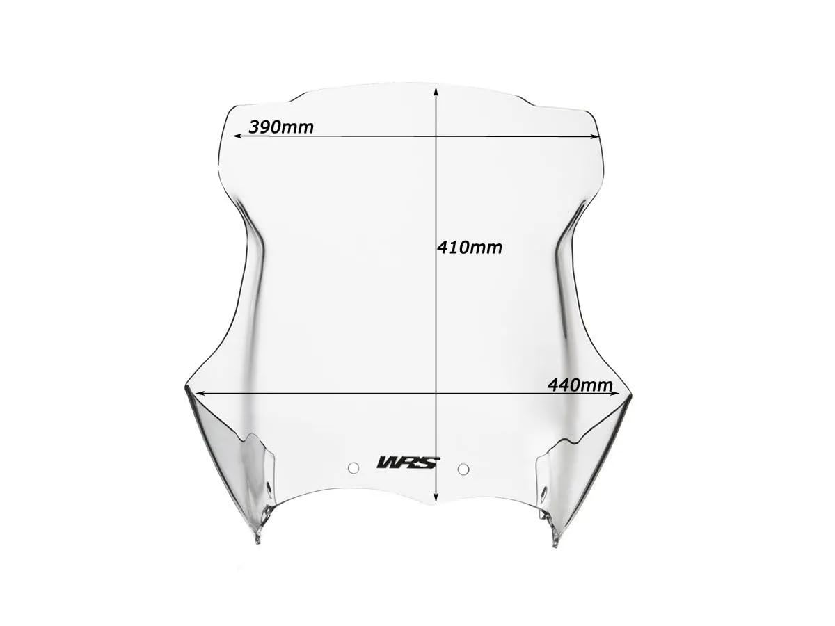 WRS Cupolino Parabrezza Trasparente, Doppio uso, per Moto, Finitura Trasparente, Plexiglass PMMA, 41 cm x 44 cm Compatibile per Moto (BMW) r1200gs - dal 2004-2012 - INTERMEDIO