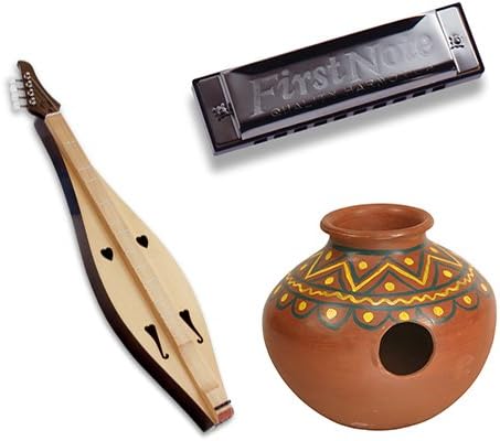 Americana Music Bundle - Dulcimer, Harmonica & Jug Drum Pack